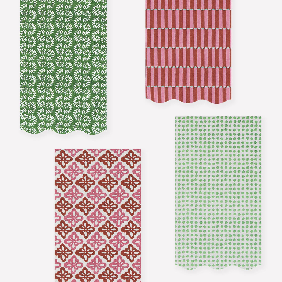 Towels Red & Green (Pack of 16 in 4 designs)