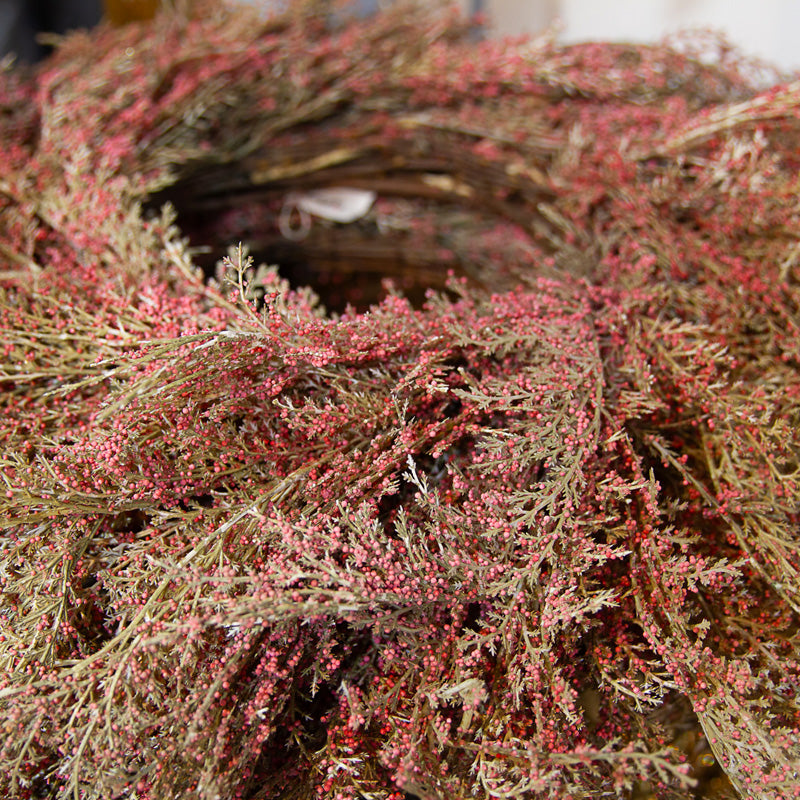 Luxe Wreath Pampas Grass Pink 50cm - Christmas Decorations Brisbane