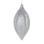 Drop Bauble Feather Silver 100mm - Christmas Decorations Brisbane
