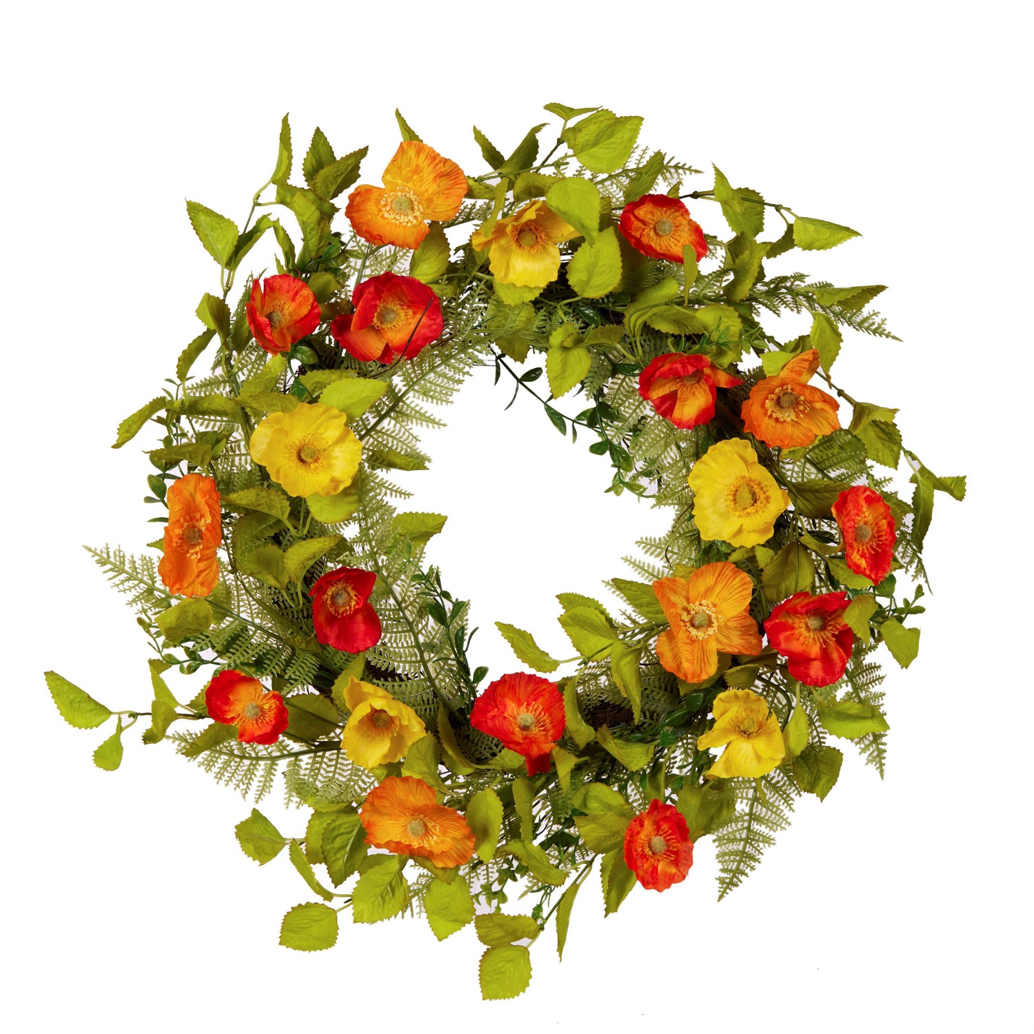 Wreath Poppies Red and Yellow 56cm - Christmas Decorations Brisbane