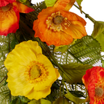 Wreath Poppies Red and Yellow 56cm - Christmas Decorations Brisbane