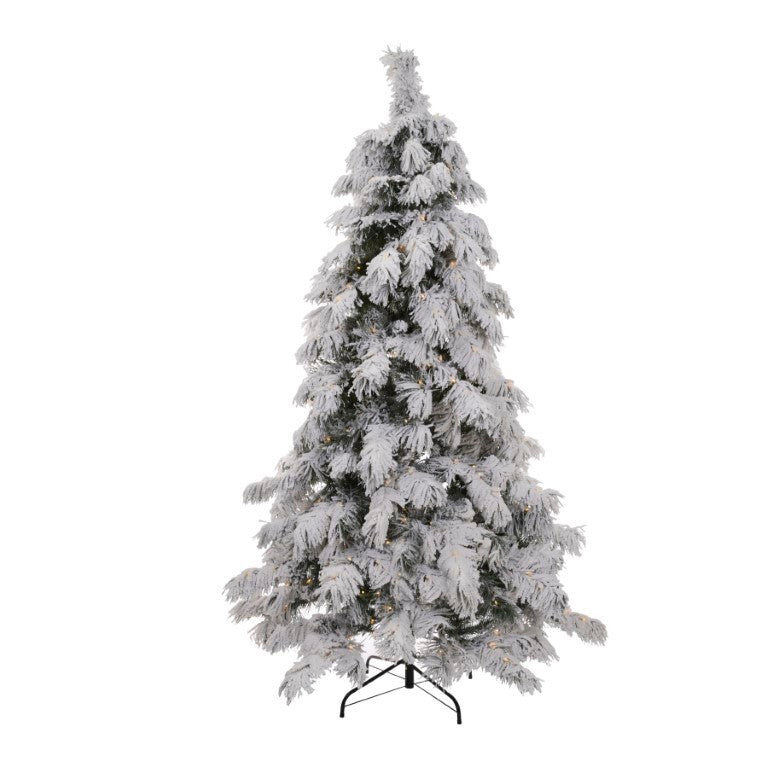 Pre-lit flocked christmas tree
