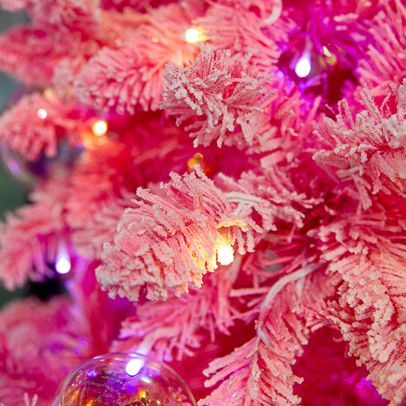 Tree Flocked Pre-Lit Pink 2.4m - Christmas Decorations Brisbane
