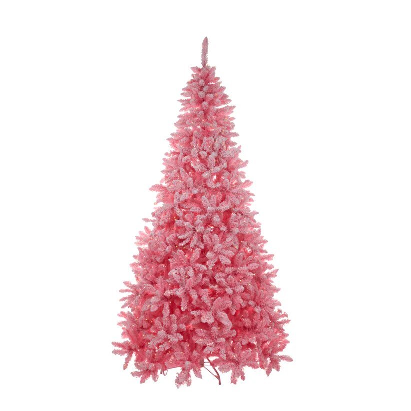 Tree Flocked Pre-Lit Pink 2.4m - Christmas Decorations Brisbane