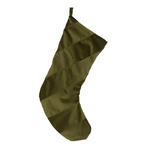 Green velvet christmas stocking