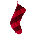 Two-tone velvet red Christmas stocking