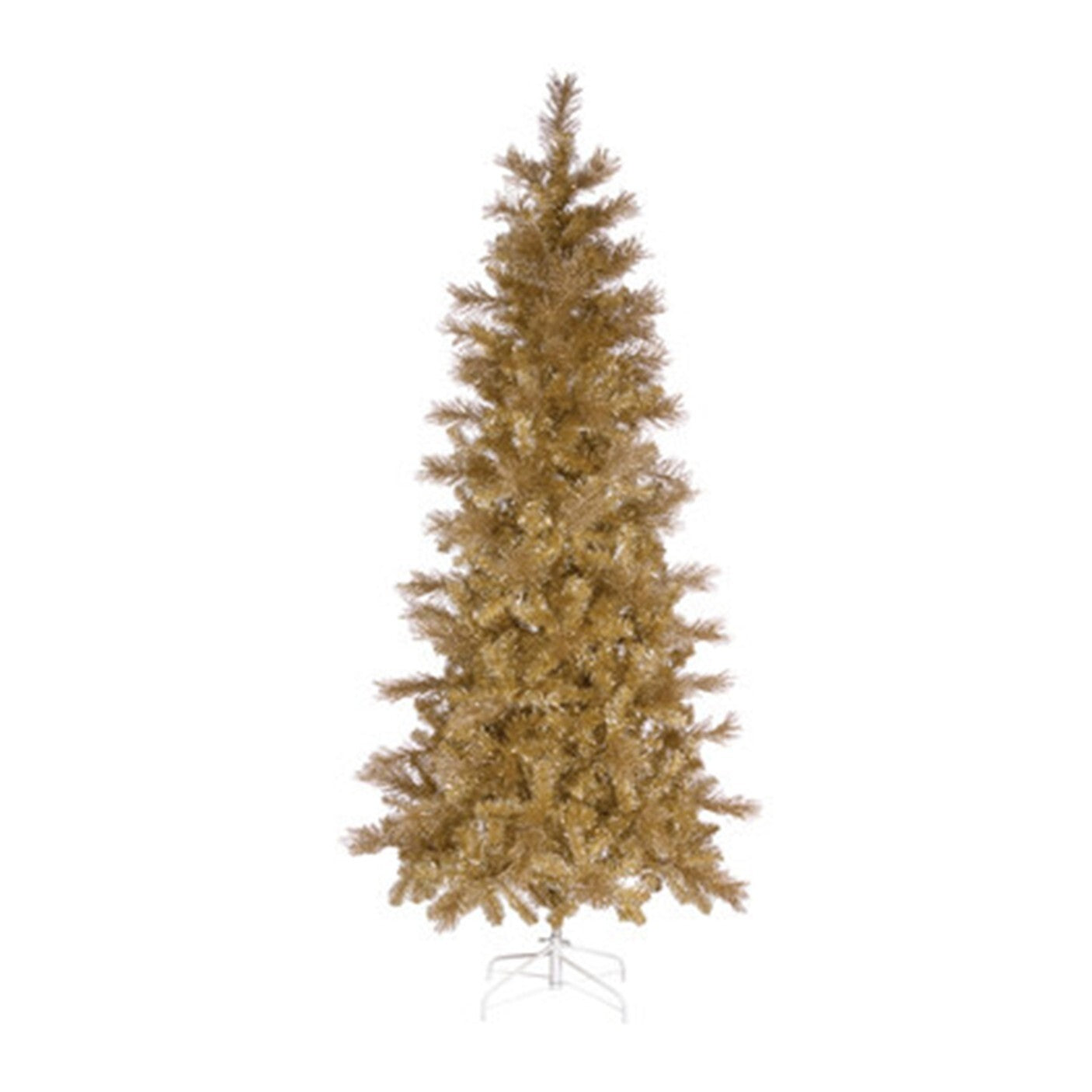 Champagne tinsel tree pre-lit with LED lights 2.3m