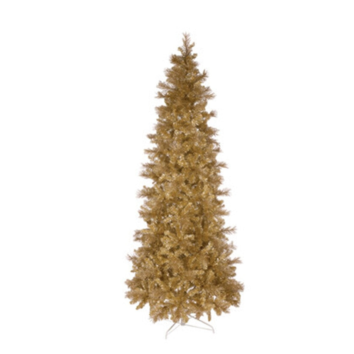 Champagne tinsel tree pre-lit with LED lights 2.75m