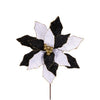 Poinsettia black and white with gold glitter accents flower