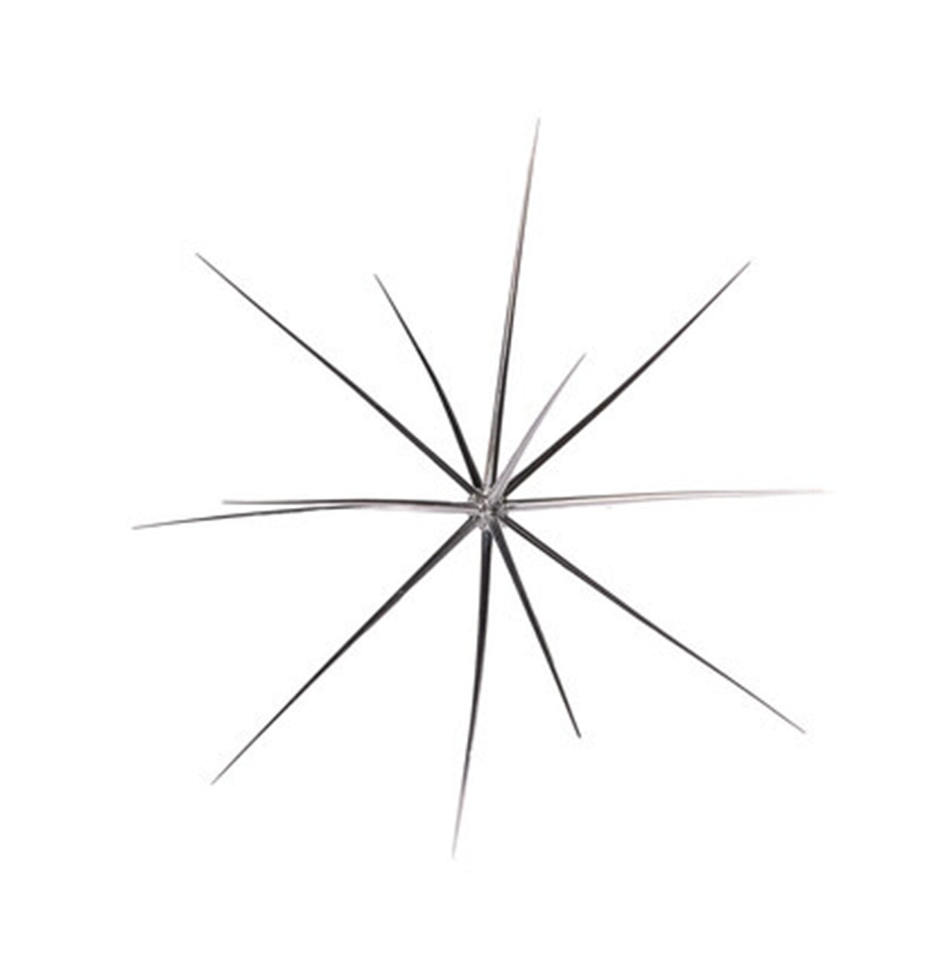Silver spiky metallic starburst ornament large