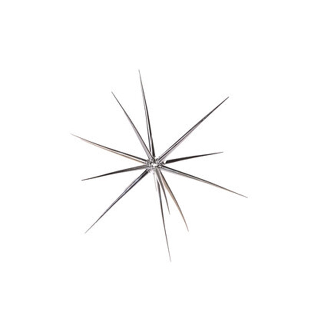 Silver spiky metallic starburst ornament small