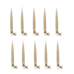Set of 10 gold tapered battery-operated clip-on candles