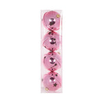 Pack of 4 pink shiny bells