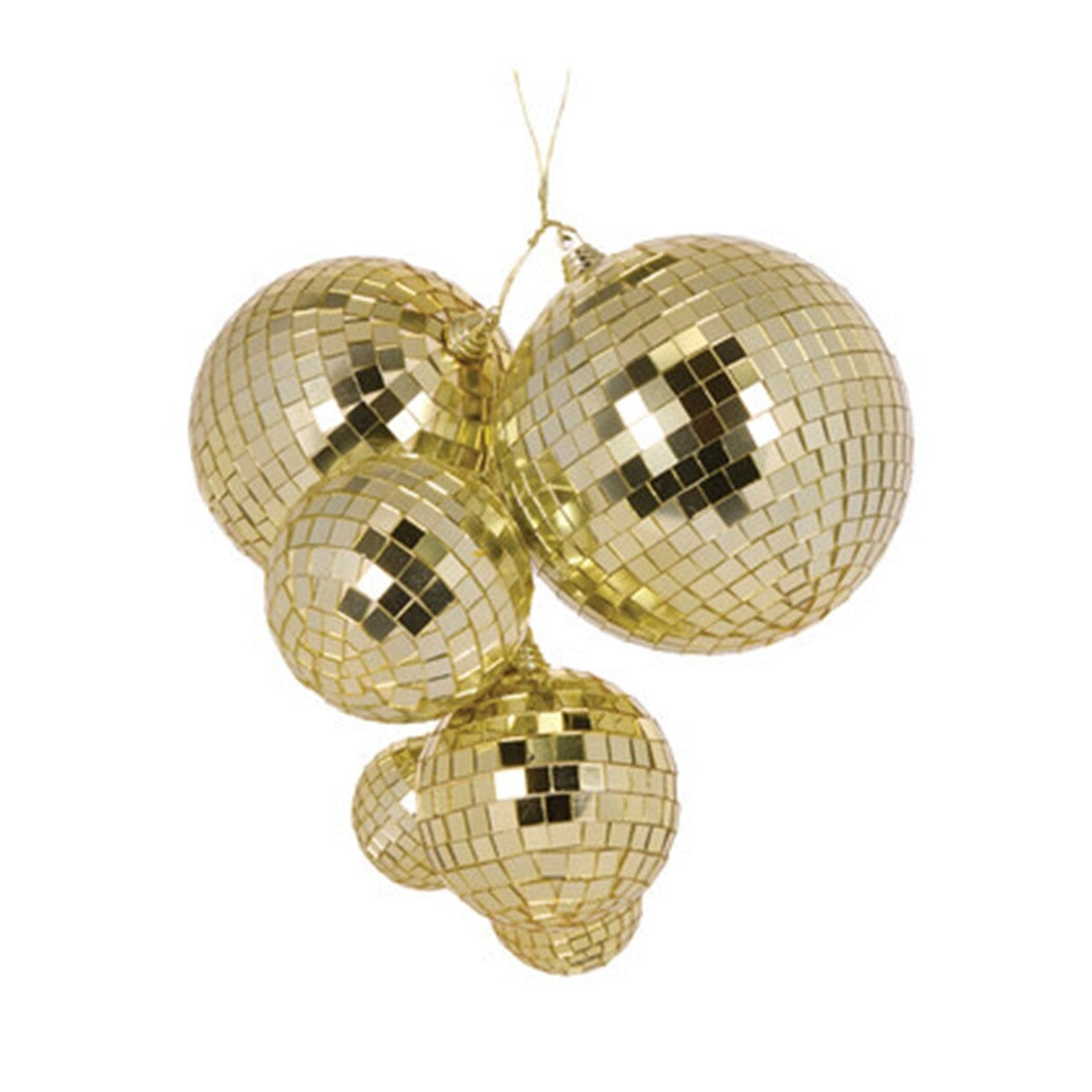 Cluster of disco ball baubles, gold