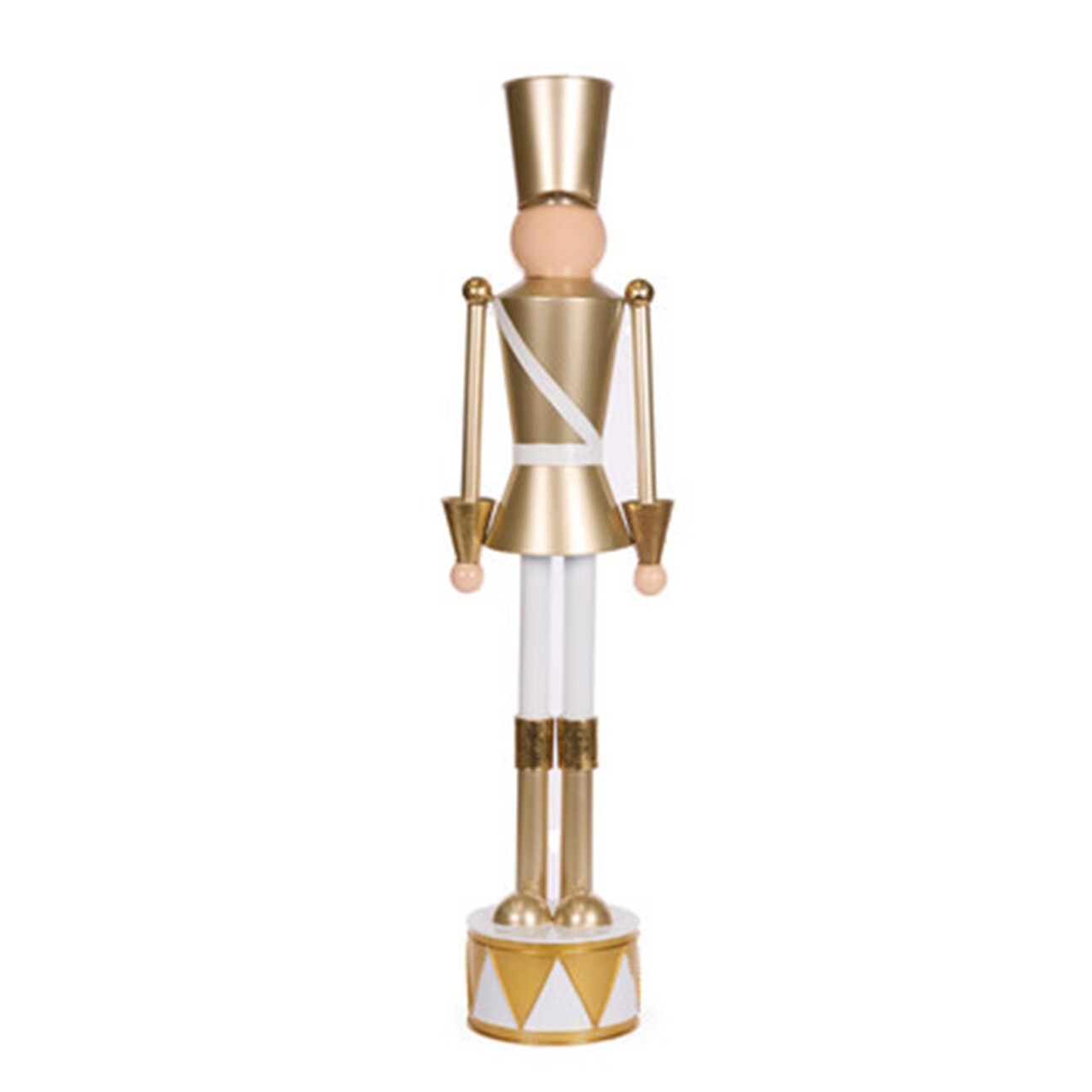 Gold and white toy soldier oversized ornament