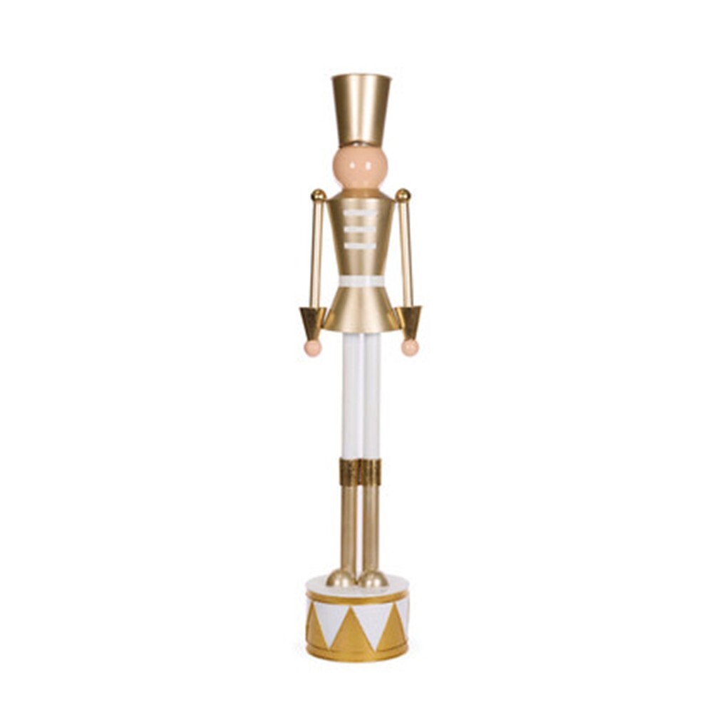 Toy soldier oversized ornament, gold and white