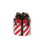 Present Red Stripe Black Bow 20cm