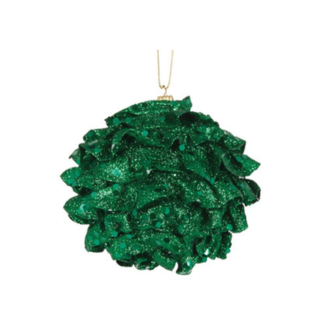 Green ruffle bauble