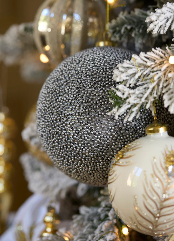 Bauble Caviar Silver 15cm