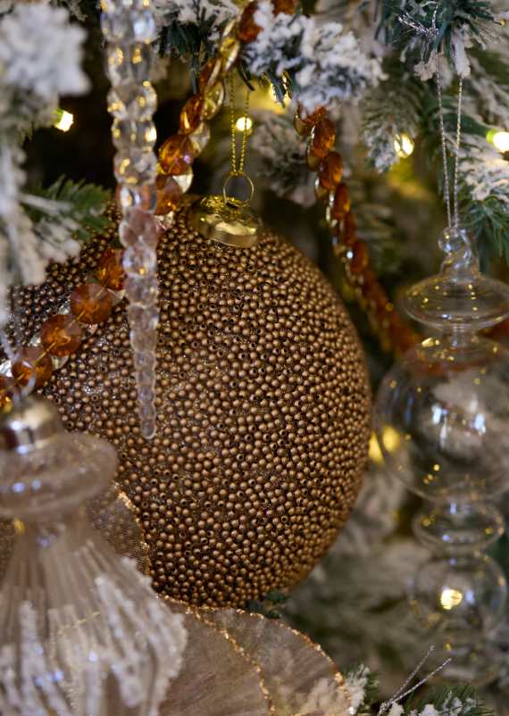Bauble Caviar Copper 15cm