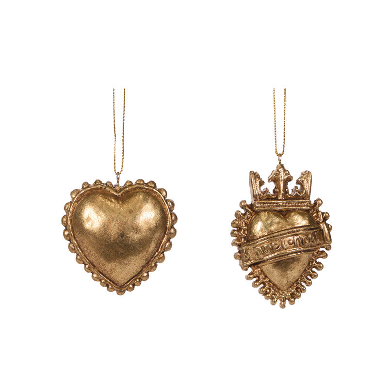Vintage Hearts Hanging Gold
