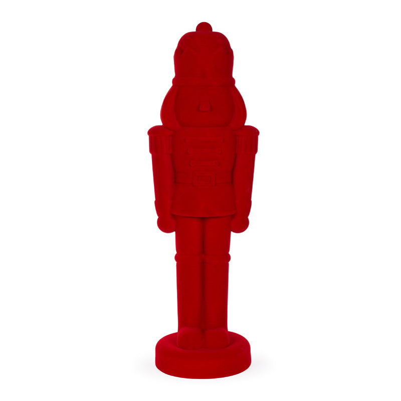 Nutcracker Flocked Red 81cm