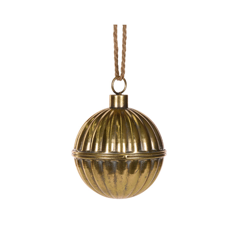 Bell Ribbed Gold 14cm