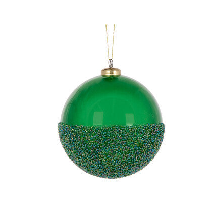 Bauble Green Sprinkle 12cm