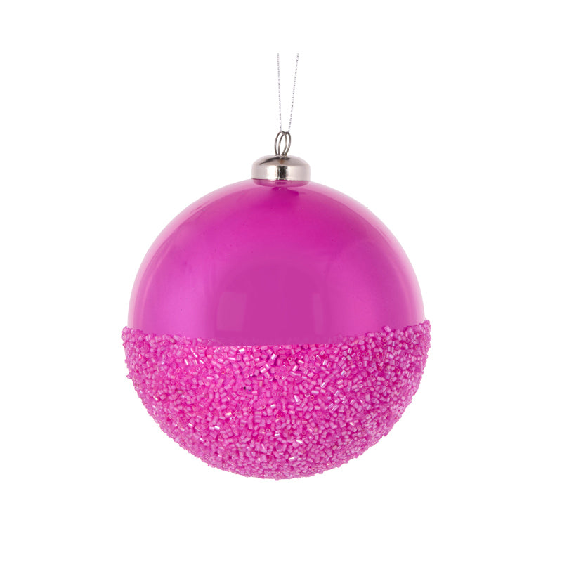 Bauble Magenta Sprinkle 12cm