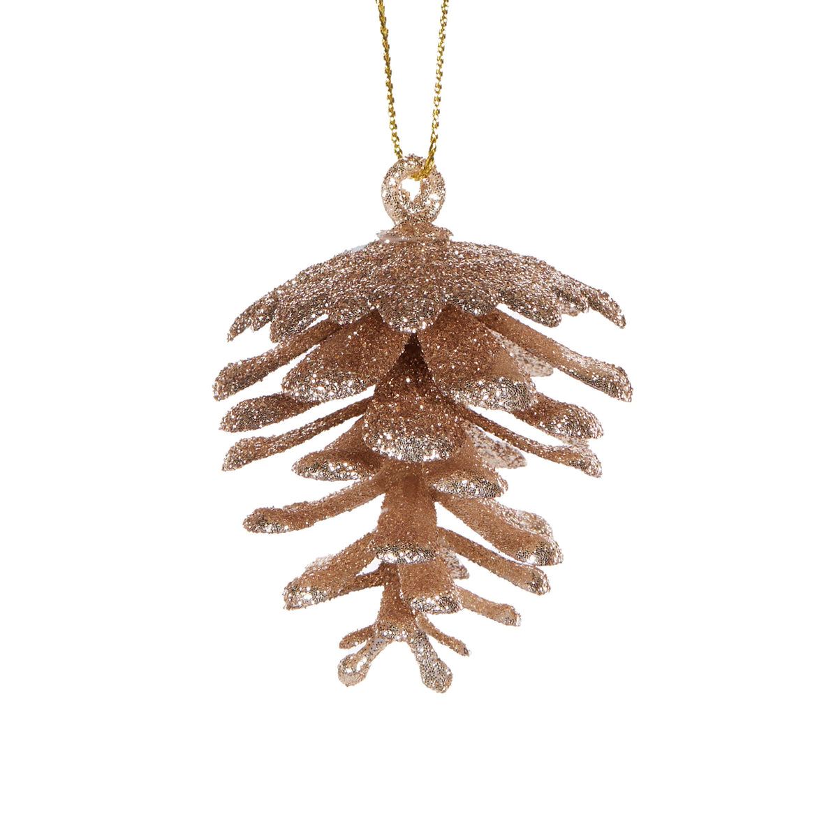 Pinecones Set of 6 Glitter Champagne