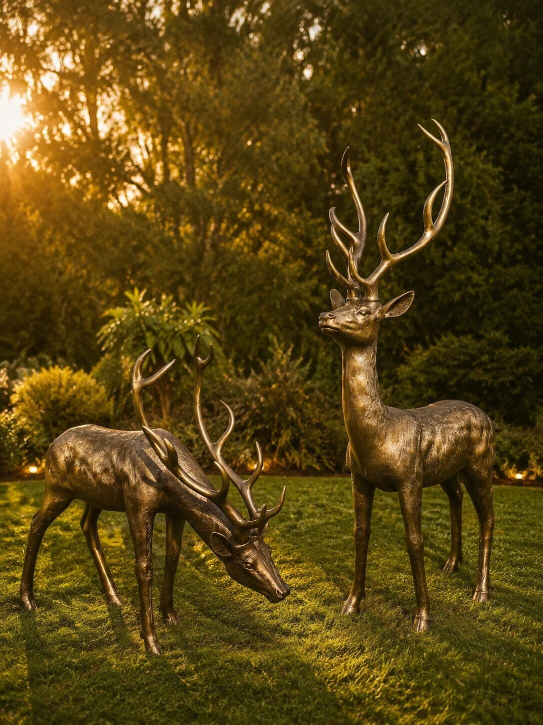 Deer Large Head Down Bronze 1.6m