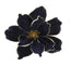 Midnight blue clip-on magnolia flower with glitter trim