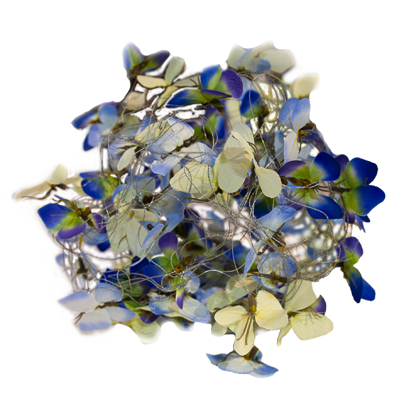 Butterfly Ball Metal Wired Blue and White 40cm - Christmas Decorations Brisbane