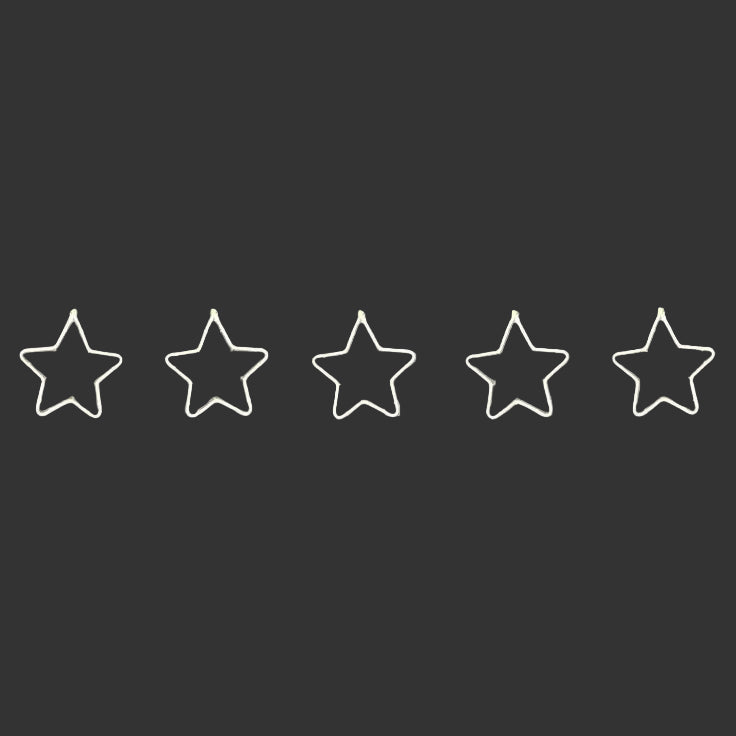 Set of 5 Neon warm white stars