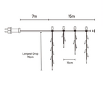 Light Icicle Connectable Clear Cable Blue/Cool White Colour 15m - Christmas Decorations Brisbane