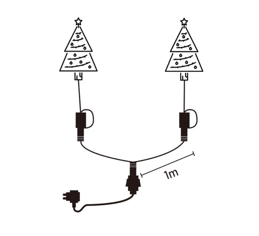 Y connector for powering two trees at once on one outlet