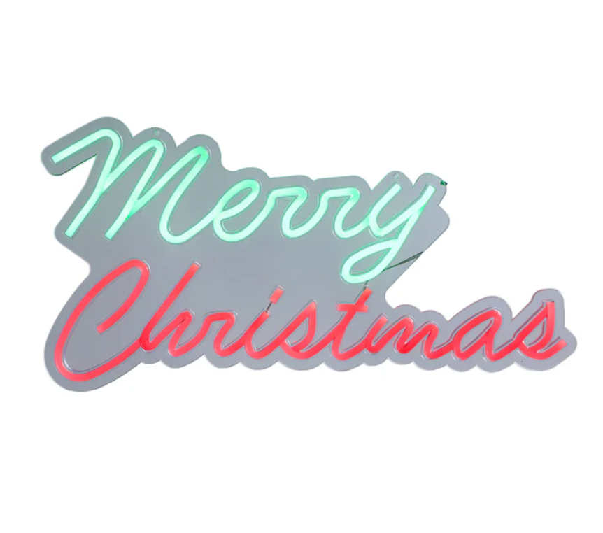 Merry Christmas neon light red and green sign