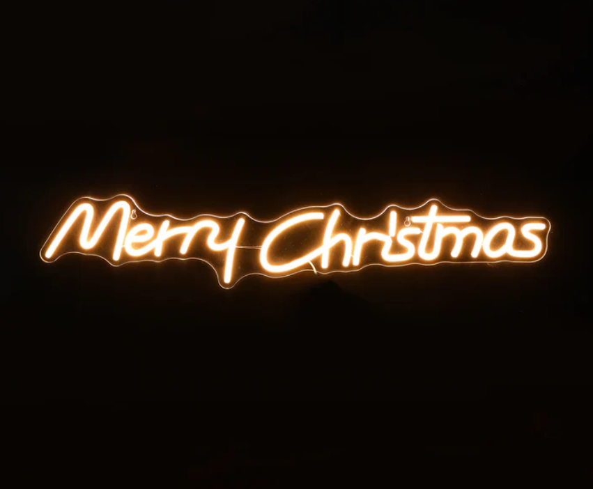 Neon Sign Warm White Merry Christmas 80cm