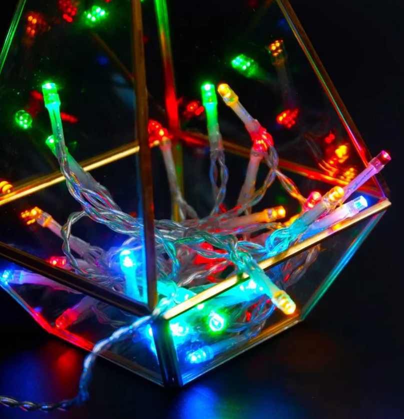 Lights Battery-Operated Clear Cable Multicolour 5m - Christmas Decorations Brisbane