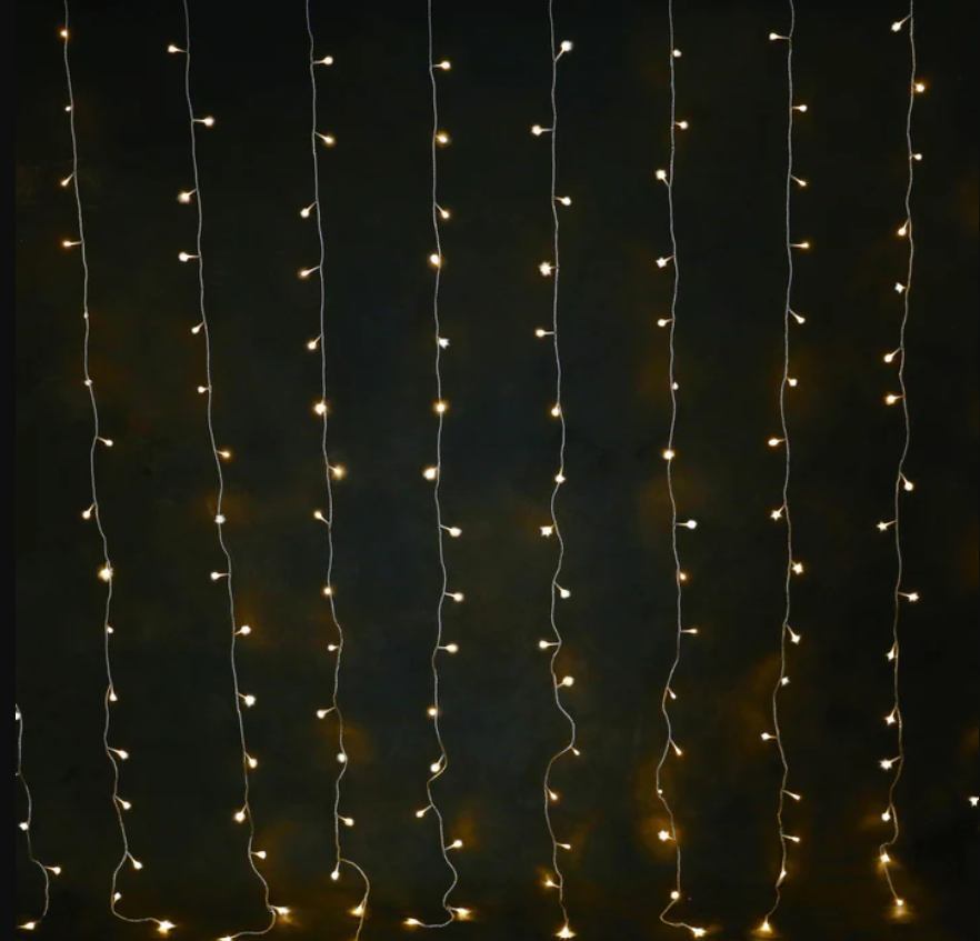 Curtain LED Light Warm White Connectable 2m - Christmas Decorations Brisbane