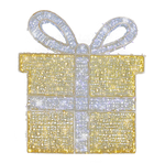 Gold Gift Box w/ White Ribbon 3D Outdoor Light 1.5m - Christmas Decorations Brisbane