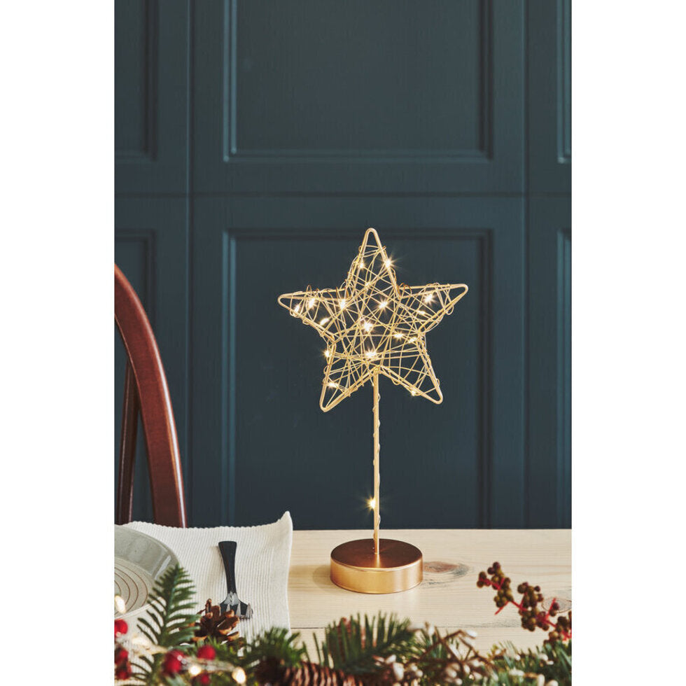 Metal Star Decorative Gold 25cm - Christmas Decorations Brisbane