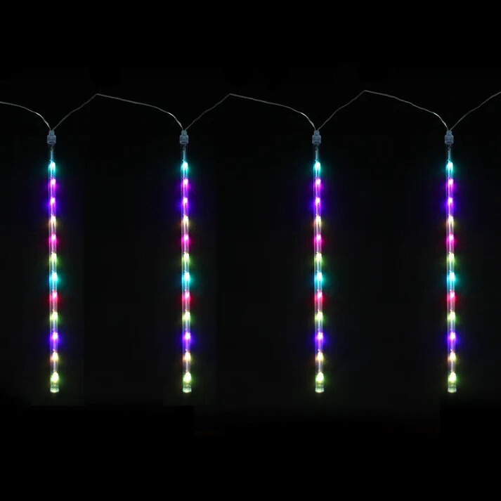 Lights RGB Icicle 8 Tubes 42cm - Christmas Decorations Brisbane