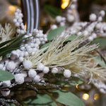Wreath with Leaves Lucia White 60cm - Christmas Decorations Brisbane