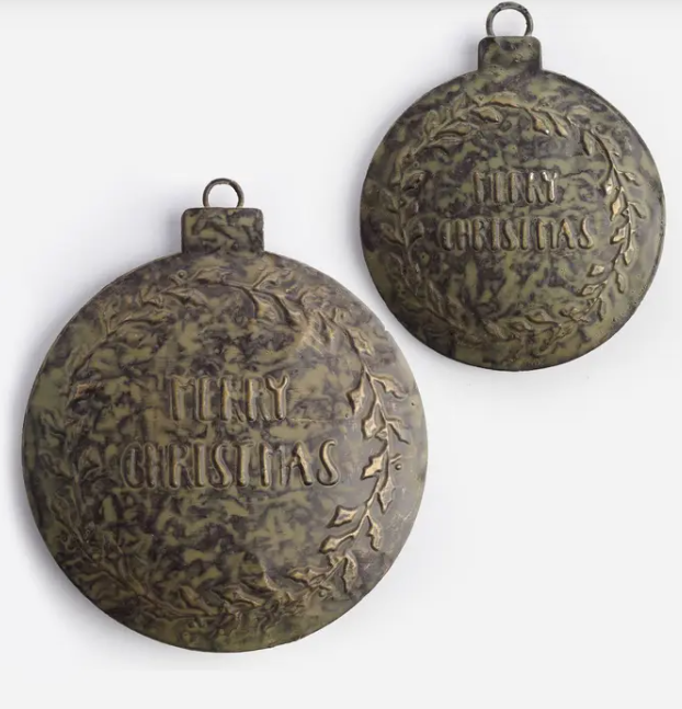 Antique 'Merry Christmas' Ornament 10cm