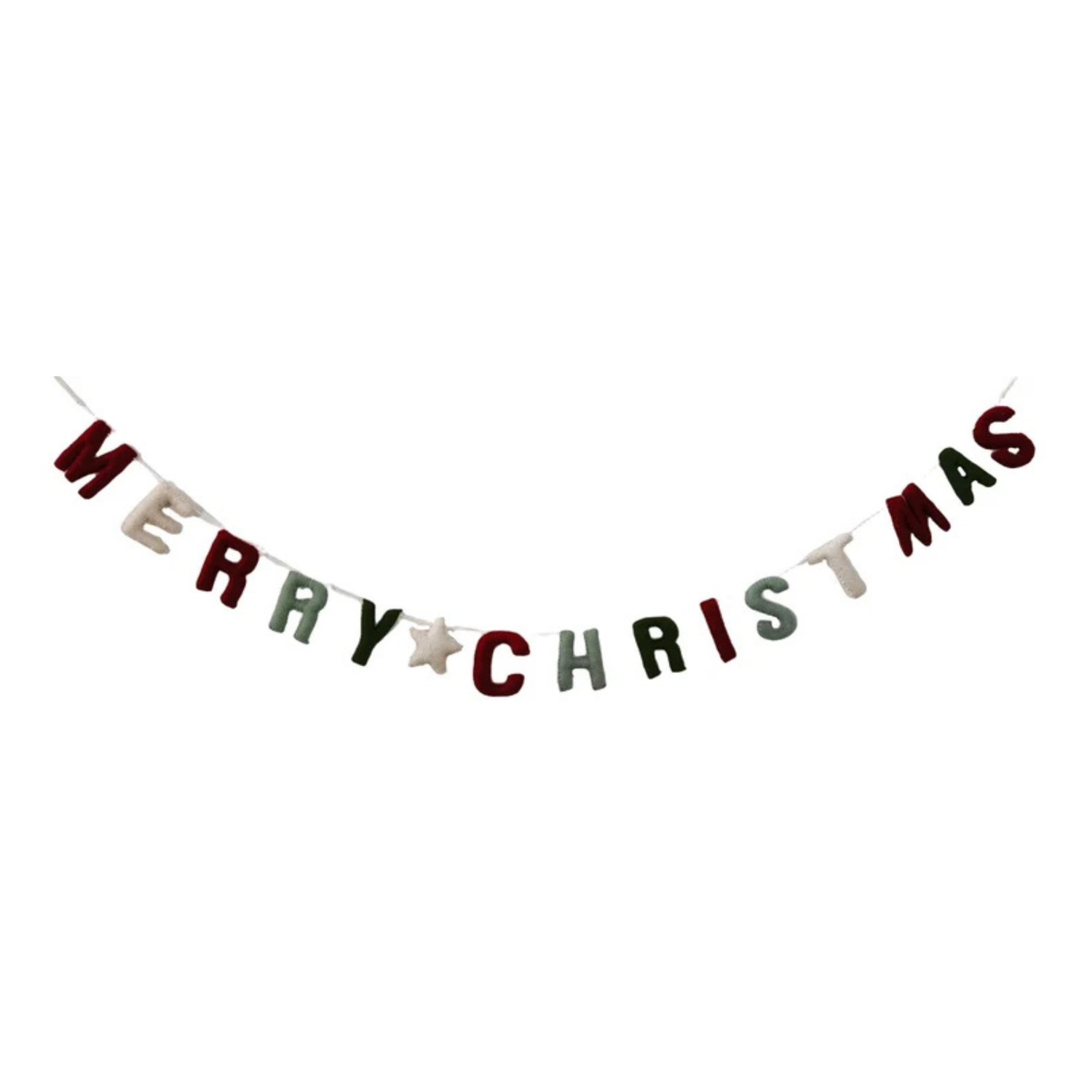 Merry Christmas Red & Green Garland 1.8m