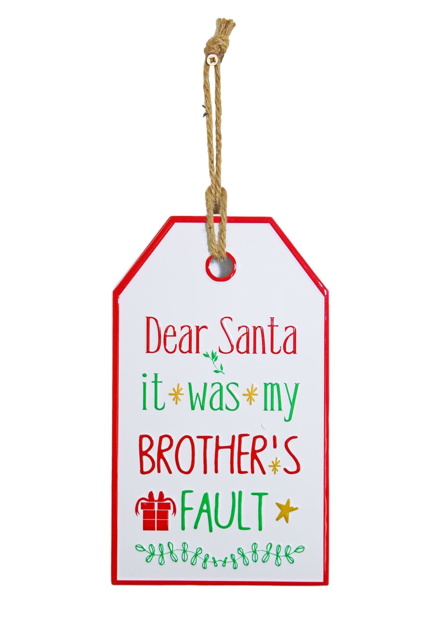 Metal Hanging Sign (Brother) 50cm - Christmas Decorations Brisbane