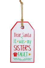 Metal Hanging Sign (Sister) 50cm - Christmas Decorations Brisbane