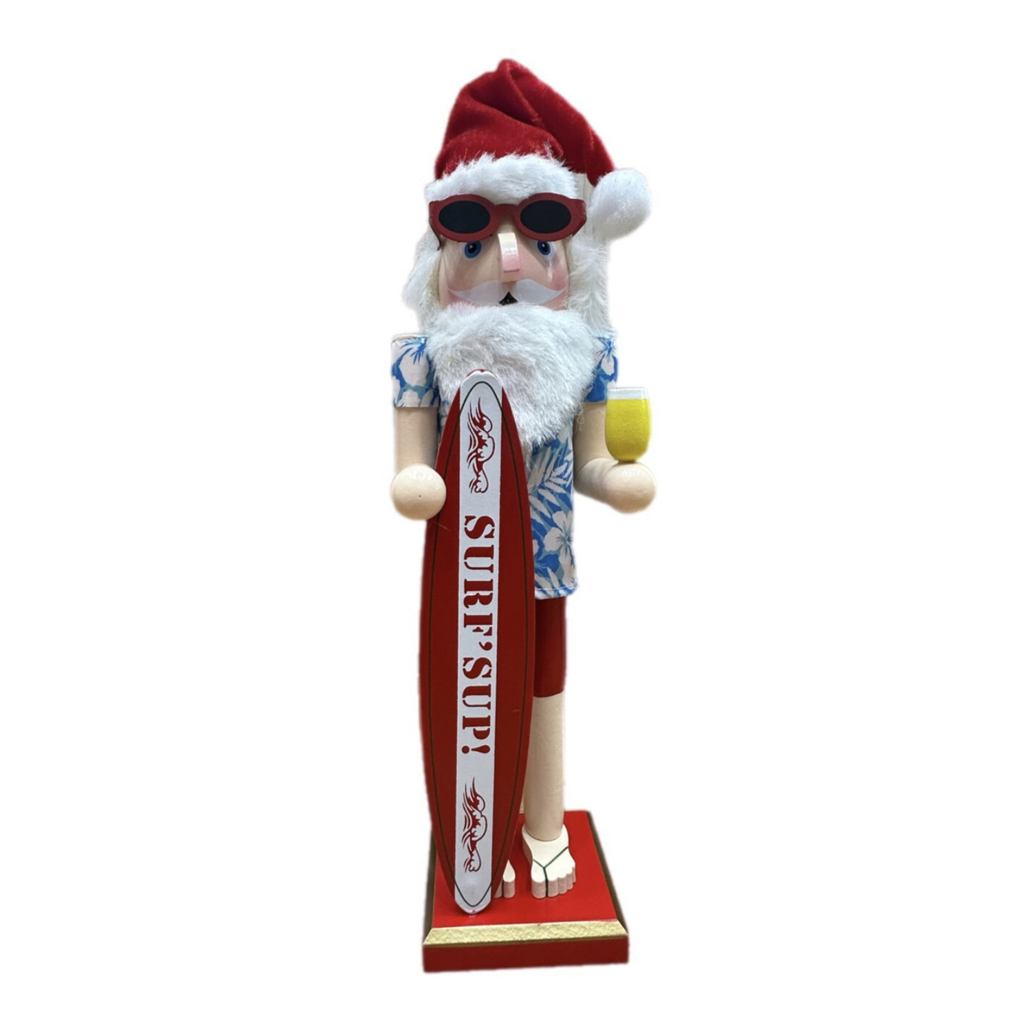 Nutcracker Aussie Santa with Surfboard 38cm