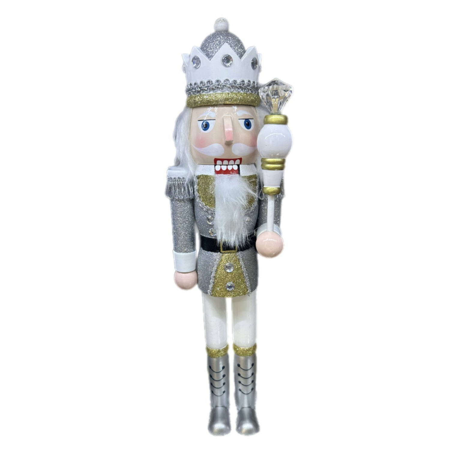 Nutcracker Traditional Silver and Gold 38cm